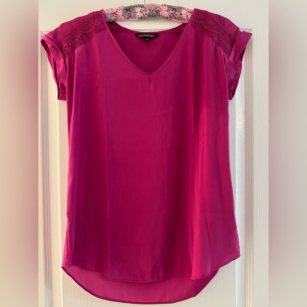 Express Pink Cap Sleeve Blouse